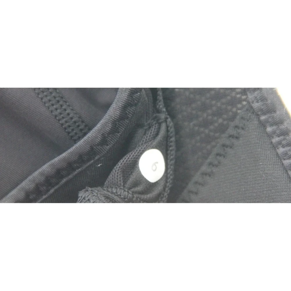 Lululemon Athletica Clip-In Long Line Pilates Black Mesh Crossback Sports Bra 6